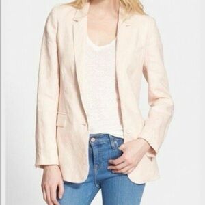 Joie Verene Cream Linen Blazer Size L